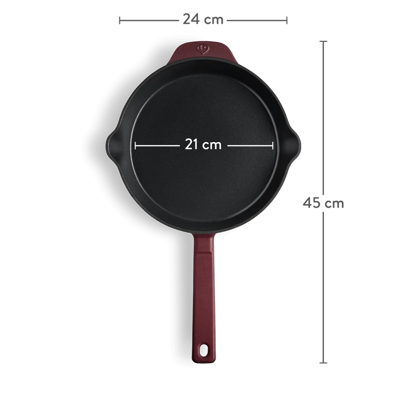 Gusseisen 24 cm Bratpfannen emailliert, für alle Herdarten inkl. Induktion - 24 cm