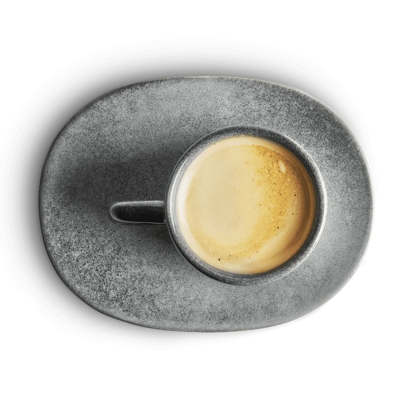 Espressotasse mit Untertasse Misty Cliff 4er-Set, Steingut