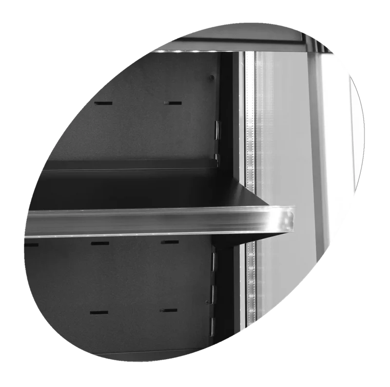 Tefcold Standkühlvitrine ODC90BLACK offen schwarz