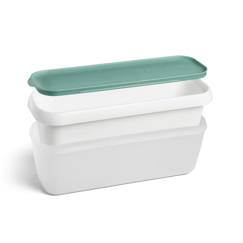 2er-Set Eisbehälter 1 L, 28 x 10 x 10 cm, BPA-frei - Mint/Weiß