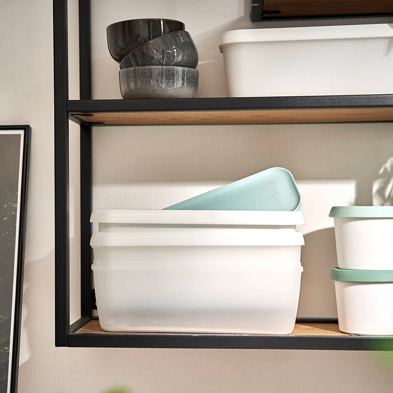 2er-Set Eisbehälter 1 L, 28 x 10 x 10 cm, BPA-frei - Mint/Weiß