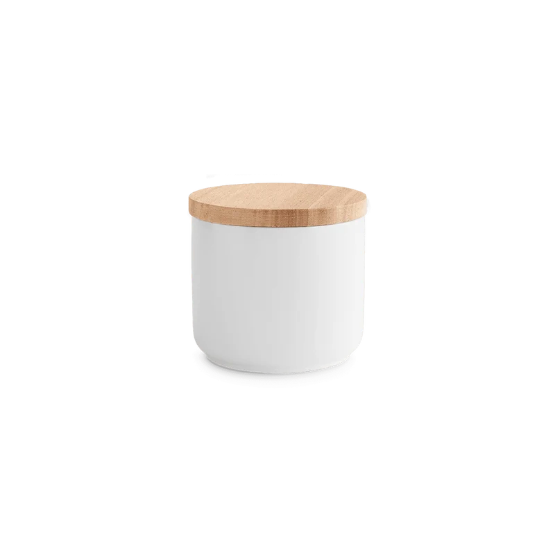 Keramik Vorratsdosen mit Holzdeckel Sweet Scandi - Weiß (10x9cm)