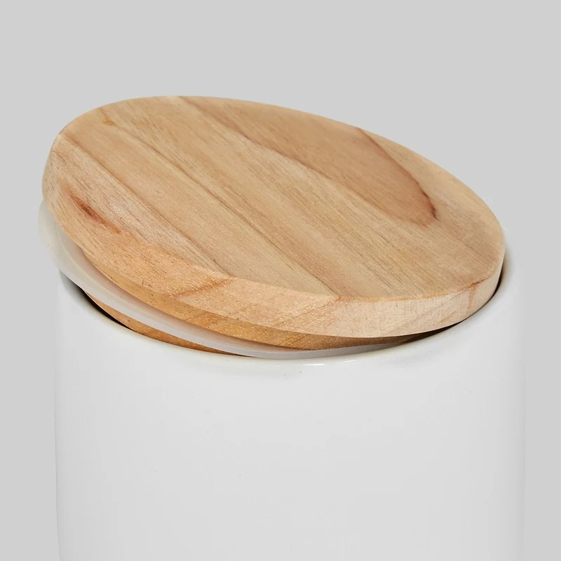 Keramik Vorratsdosen mit Holzdeckel Sweet Scandi - Weiß (10x9cm)