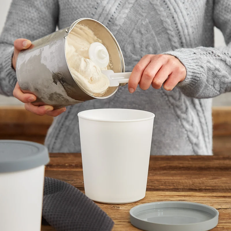 Edelstahl Eisbehälter 1,5 Liter für Eismaschine Emma - Silber
