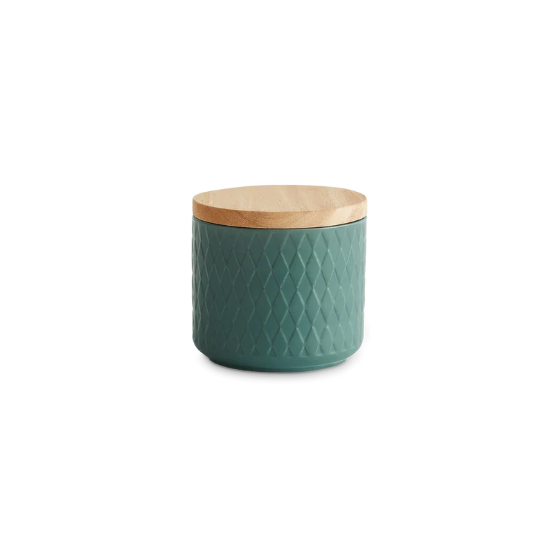 Keramik Vorratsdosen mit Holzdeckel Sweet Scandi - (10x9cm)