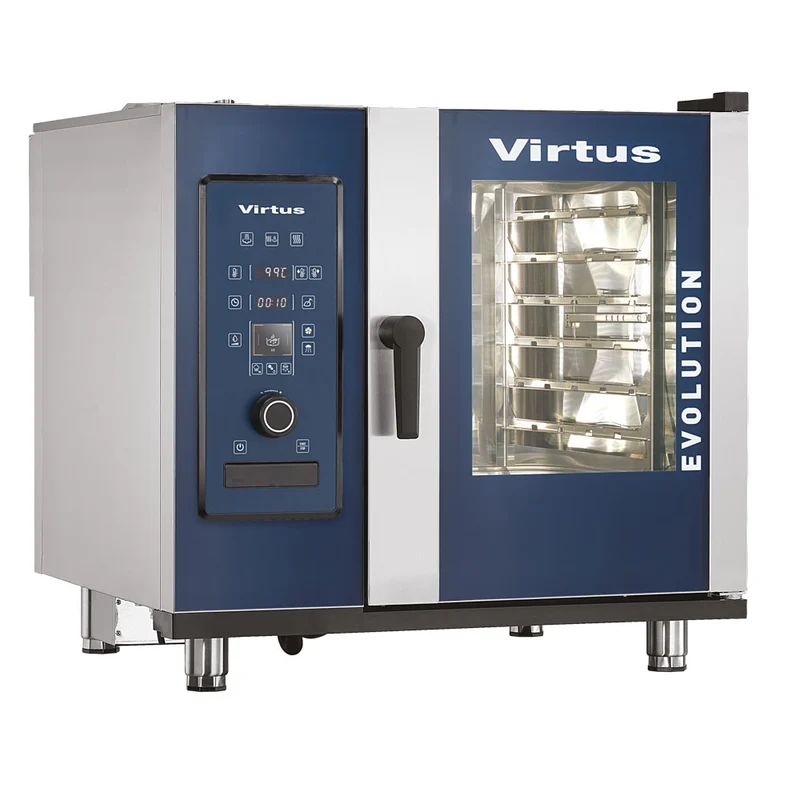 Virtus Elektro-Konvektionsofen mit Direkteinspritzung und automatischem Reinigungssystem, 6x GN 2/3