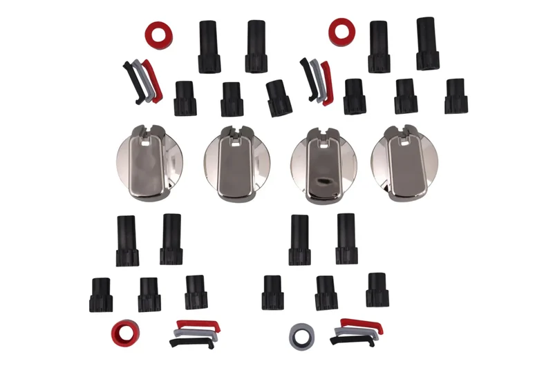 Universal Cooktop/Oven Knob CHROME 40mm SKIRT (Pack 4)