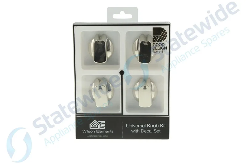 Universal Cooktop/Oven Knob CHROME 40mm SKIRT (Pack 4)