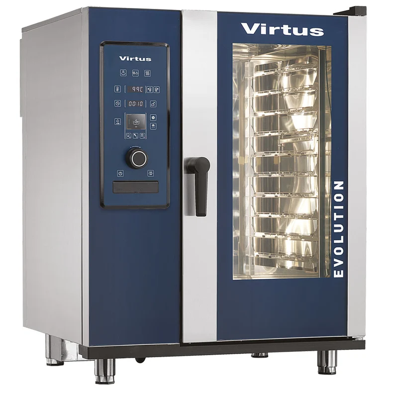 Virtus Gas-Konvektionsofen mit Direkteinspritzung und automatischem Reinigungssystem, 10x GN 1/1