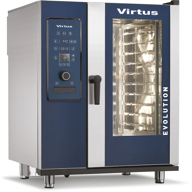 Virtus Elektro-Konvektionsofen mit Direkteinspritzung und automatischem Reinigungssystem, 10x GN 1/1