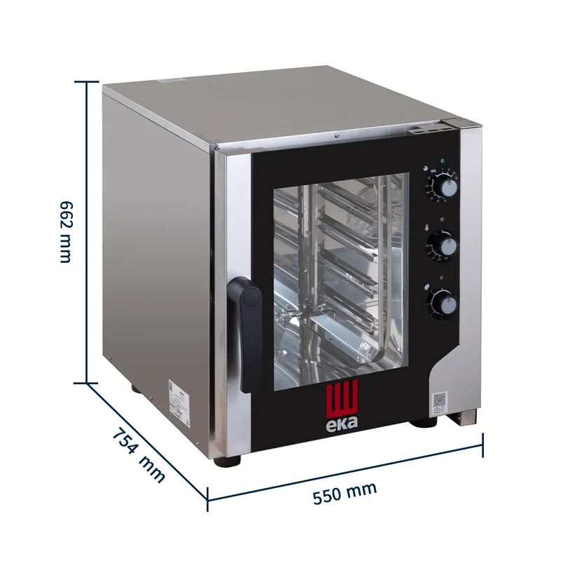 Tecnoeka Umluft-Konvektionsofen Evolution Next EKF 523 N T UD, 5 x GN 2/3, Direktdampf, Touch-Steuerung