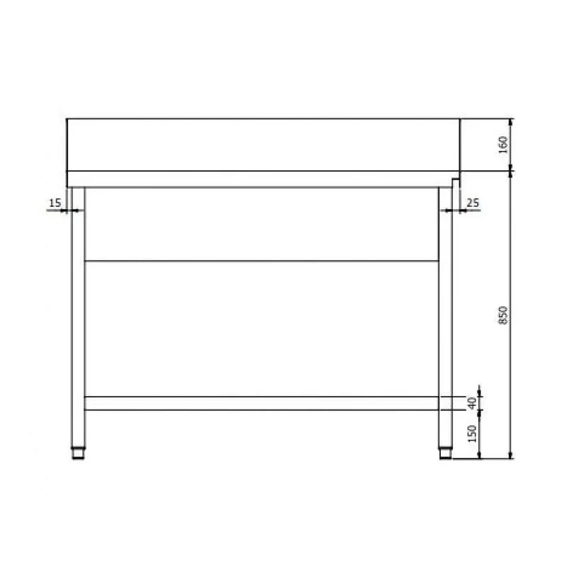 Zulauftisch PROFI 2000 x 700 Links für PROFI und ECO Modelle