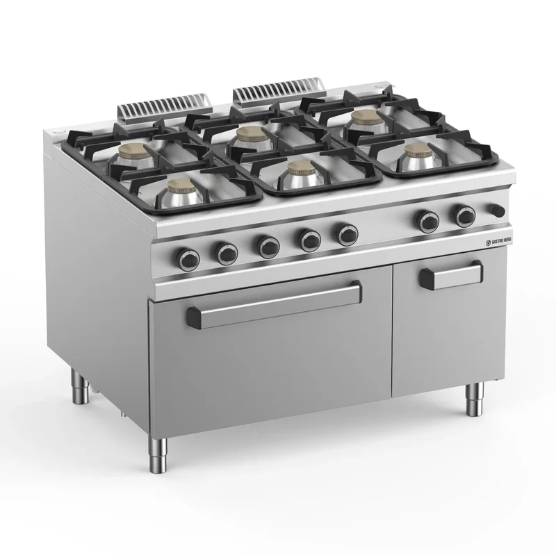Gasherd Serie 900 - 120/90 mit Gasbackofen - 6 Kochstellen - 42 kW