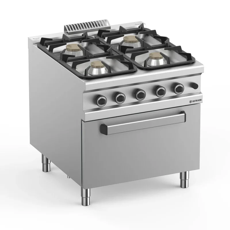 Gasherd Serie 900 - 80/90 mit Gasbackofen - 4 Kochstellen - 29 kW