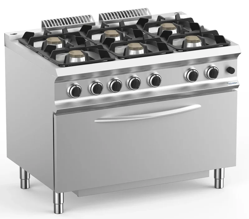 Gasherd Dexion Lux 700 - 110/73 mit Gasbackofen - 6 Kochstellen - 41 kW