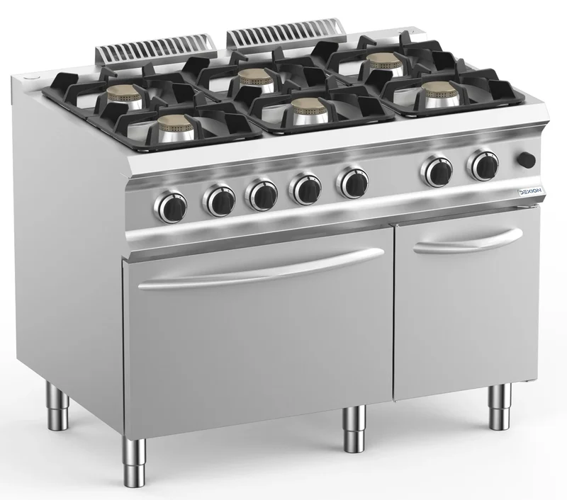 Gasherd Dexion Lux 700 - 110/73 mit Gasbackofen - 6 Kochstellen - 39 kW