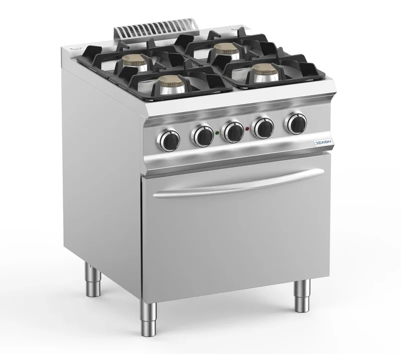 Gasherd Dexion Lux 700 - 70/73 mit Elektrobackofen, Umluft - 4 Kochstellen - 28 kW