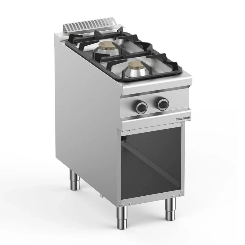 Gasherd Serie 900 - 40/90 mit offenem Unterbau - 2 Kochstellen - 18 kW