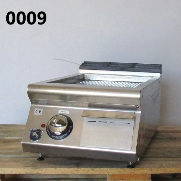 Virtus Elektro-Grillplatte, Tischmodell, gerillte verchromte Platte - GEBRAUCHT