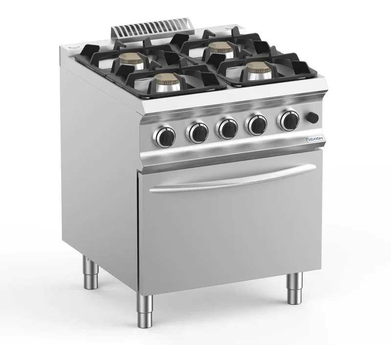 Gasherd Dexion Lux 700 - 70/73 mit Gasbackofen - 4 Kochstellen - 34 kW
