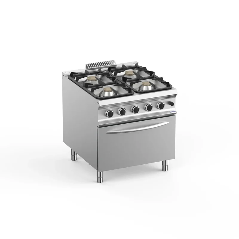 Gasherd Dexion Lux 980 - 80/90 mit Elekrobackofen - 4 Kochstellen - 22 kW