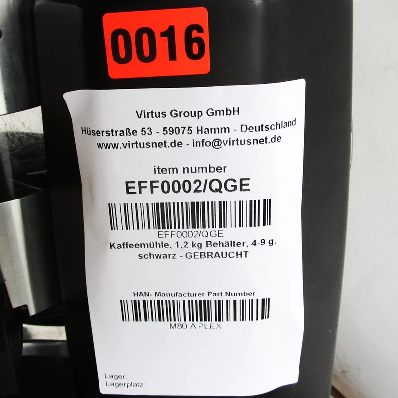 Mastro Kaffeemühle, 1,2 kg Behälter, 4-9 g, schwarz - GEBRAUCHT