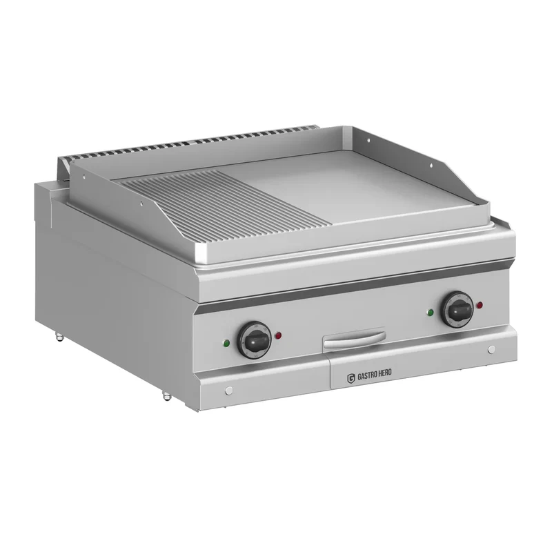 Elektrogrillplatte Serie 700 - 70/70 - ½ glatt, ½ gerillt - Tischgerät