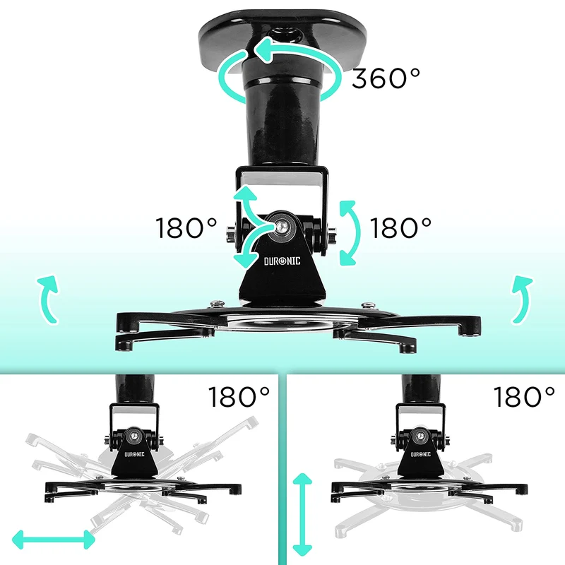 PB01XB Deckenhalterung für Beamer, Beamer Halterung mit 10 kg Traglast, Beamerhalterung für Projektor, Universal Projektorhalterung unter der Decke