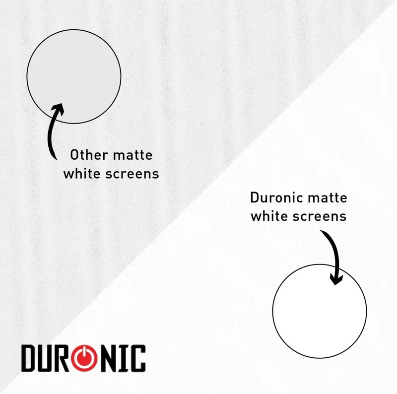 Duronic EPS115 Leinwand | 115 Zoll Rollo mit 254 x 143 cm | 16:9 Heimkino mit 4K Full HD 3D | Projektionsleinwand für Decken- und Wandmontage | Gain 1.0 | Beamerleinwand mit Motor für Fernbedienung