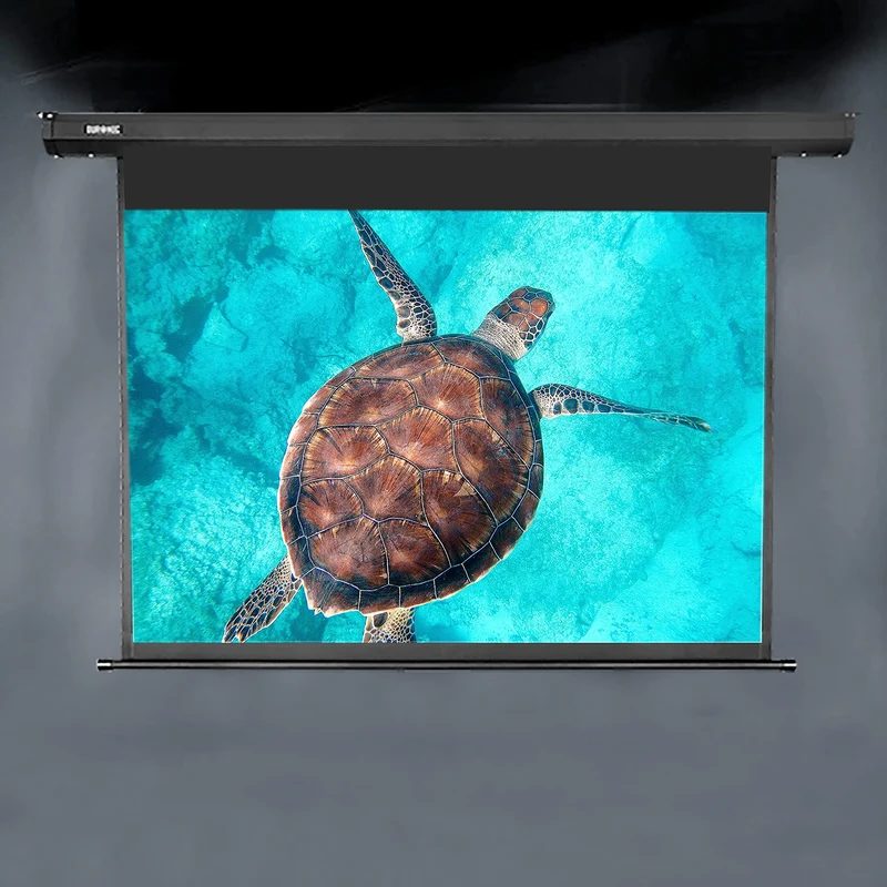 Duronic EPS70 Leinwand | 70 Zoll Rollo mit 142 x 107 cm | 4:3 Heimkino mit 4K Full HD 3D | Projektionsleinwand für Decken- und Wandmontage | Gain 1.0 | Beamerleinwand mit Motor für Fernbedienung