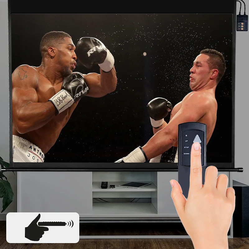 Duronic EPS70 Leinwand | 70 Zoll Rollo mit 142 x 107 cm | 4:3 Heimkino mit 4K Full HD 3D | Projektionsleinwand für Decken- und Wandmontage | Gain 1.0 | Beamerleinwand mit Motor für Fernbedienung