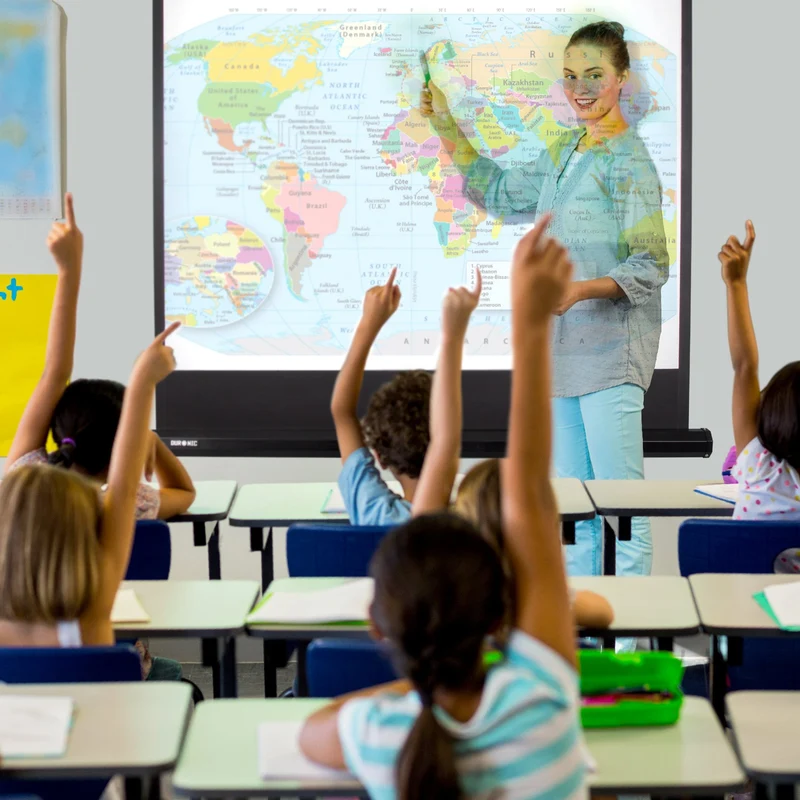 Duronic TPS60 Leinwand, 60" Stativleinwand, Stativ Beamerleinwand mit 122 x 91 cm Fläche im 4:3 Format, Heimkino mit 4K Full HD 3D, Projektorleinwand für Schule und Büro, Präsentationsleinwand