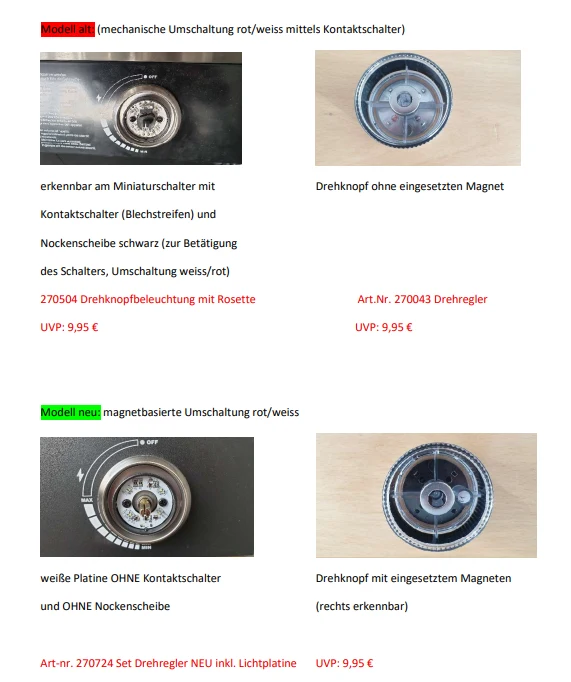 Rösle Drehknopf Rosette mit LEDs zweifarbig, Videro