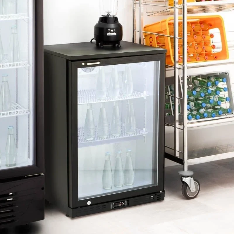 Barkühlschrank ECO 130 schwarz, LED Beleuchtung, unterbaubar