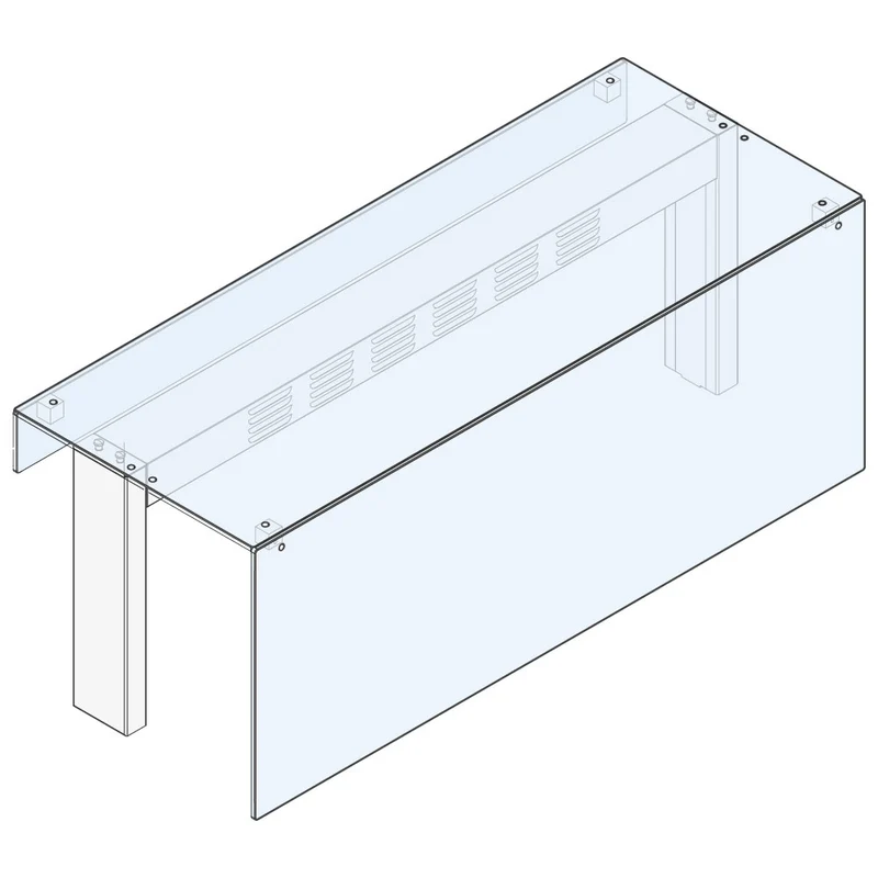 Mastro Ausgabeaufsatz 1 Ebene mit geradem Glas und Hustenschutz-Frontglas, 1060x475 mm