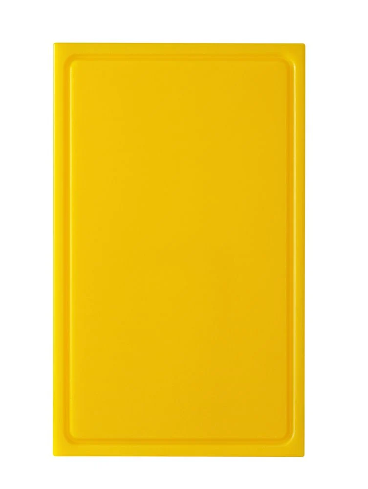 HENDI Schneidebrett mit Saftrinne, gelb 530x325x20 mm HDPE