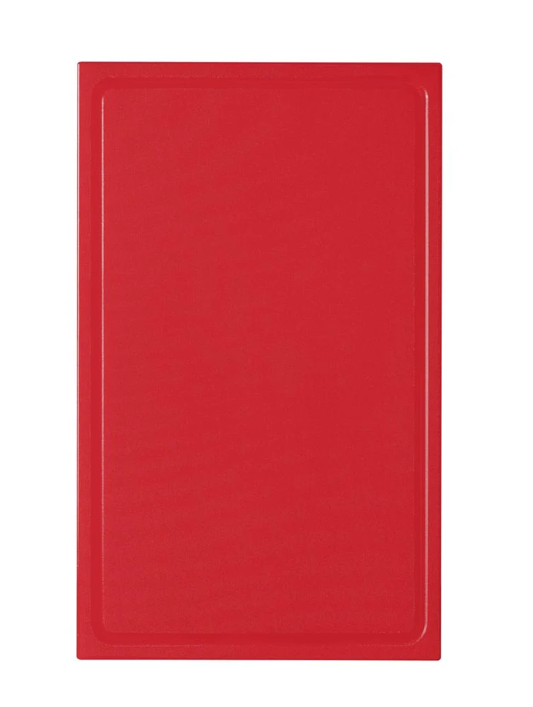 HENDI Schneidebrett mit Saftrinne, rot 530x325x20 mm HDPE