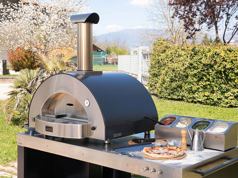 Alfa Forni Classico 4 Pizze, Gas/Hybrid, Grau