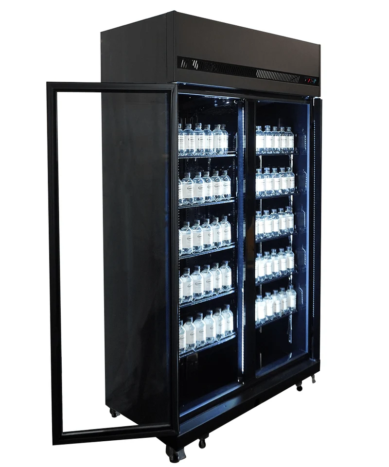 Combisteel Kühlschrank 2 Glastüren Schwarz IRM-770R Bl