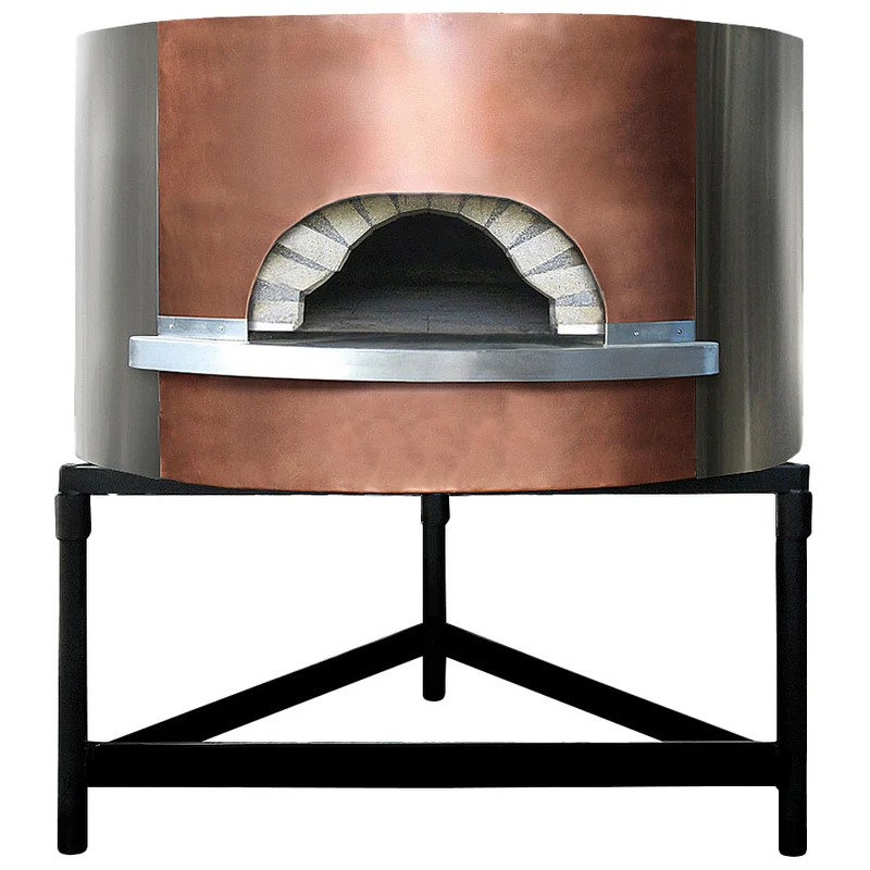 Virtus Holz-Pizzaofen mit Kupferfassade, Backplatte ø 1450 mm, Kapazität 8/10 Pizzen
