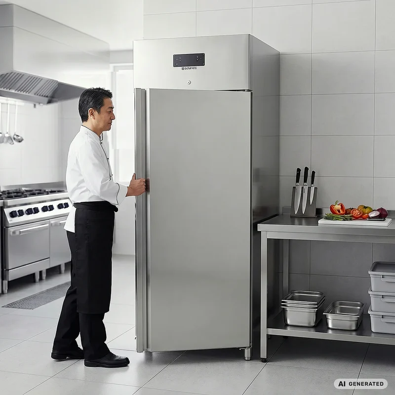 Gastronomie Tiefkühlschrank ECO 700 GN 2/1 Monoblock, 616 Liter Kühlraumvolumen, 3 verstellbare Einlegeböden, Robuste Bauweise, Edelstahl