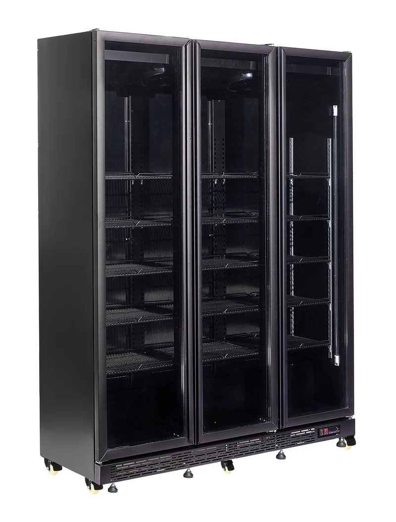 Combisteel Kühlschrank 3 Glastüren Schwarz NAP-1200*TRANSPORT auf Anfrage*