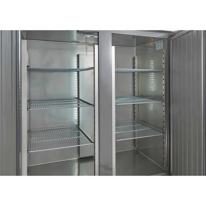 Gastronomie Kühlschrank ECO 1400 GN 2/1 Monoblock, 1350 Liter Kühlraumvolumen, 6 verstellbare Einlegeböden, Robuste Bauweise, Edelstahl
