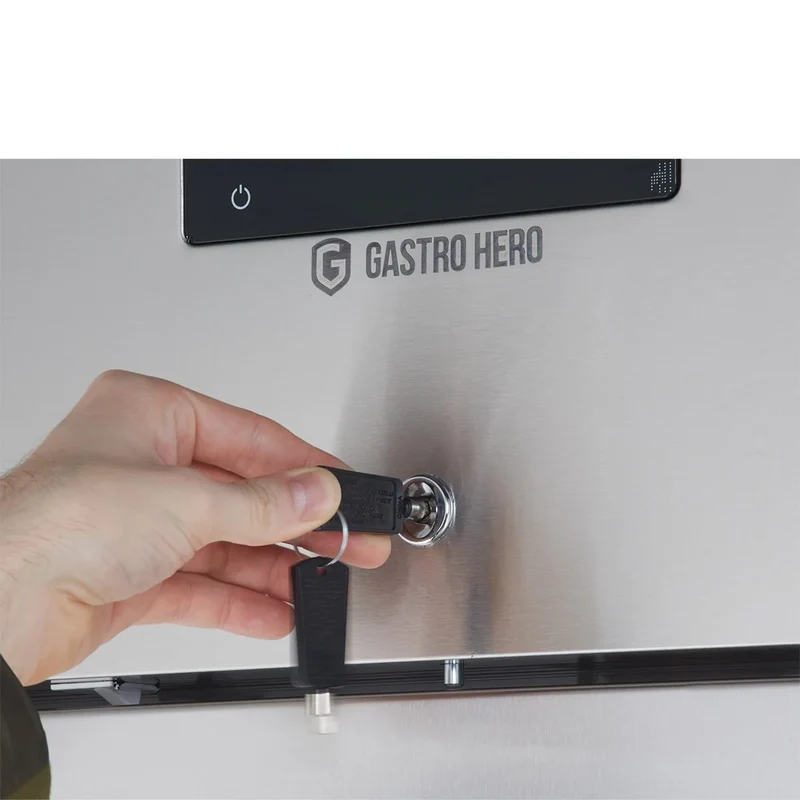 Gastronomie Kühlschrank ECO 700 GN 2/1 Monoblock , 616 Liter Kühlraumvolumen, 3 verstellbare Einlegeböden, Robuste Bauweise, Edelstahl