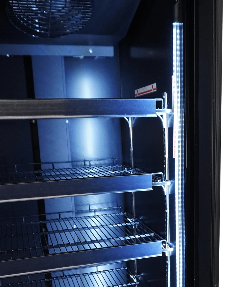 Combisteel Kühlschrank 1 Glastür Schwarz CEB-500R Bl