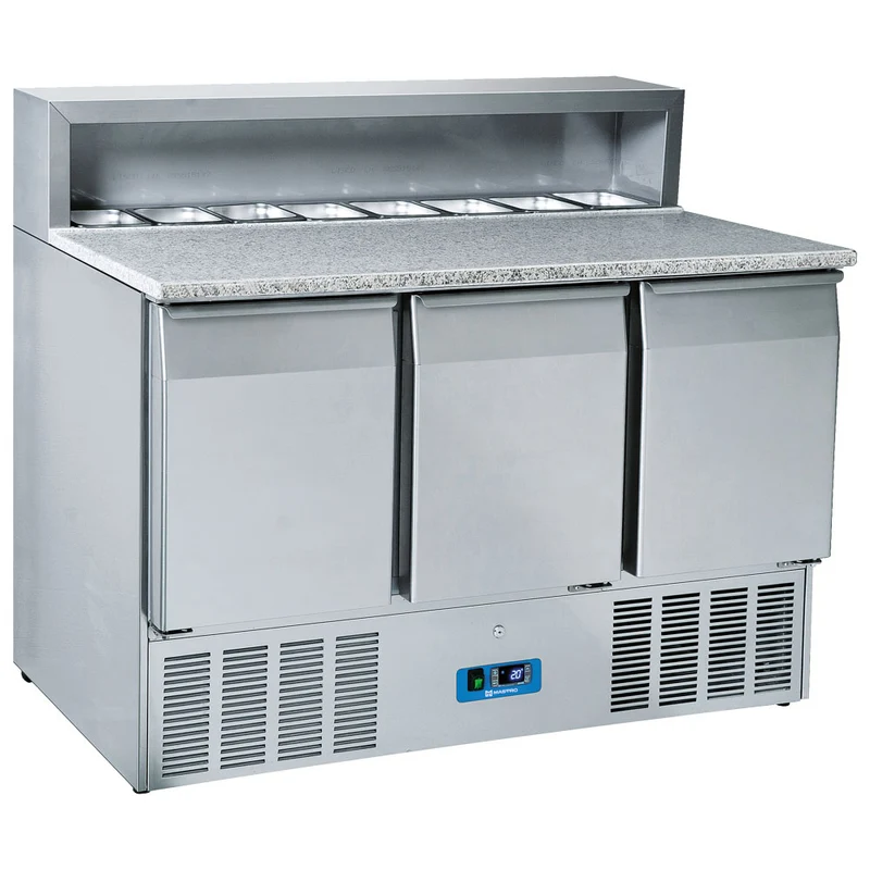 Mastro Pizzadette mit 3 Türen GN 1/1, 8x GN 1/6 H=150 mm, +2°/+10°C