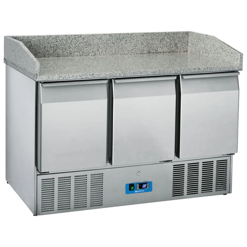 Mastro Pizzatisch mit 3 Türen GN 1/1, +2°/+10°C