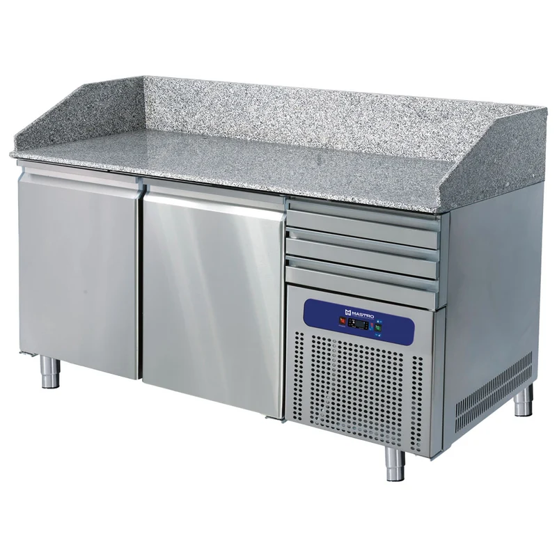 Mastro Pizzatisch 1600 mm mit 2 Türen 600x400 mm, 3 Schubladen EN