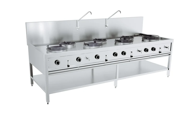 Combisteel Gas Woktisch 4 x 17kW + 3 x 9kW