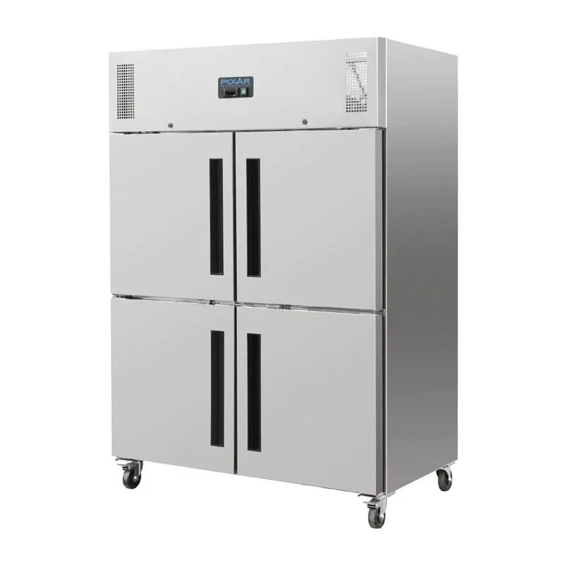 Polar Serie G Gefrierschrank Edelstahl mit geteilten Türen 1200L